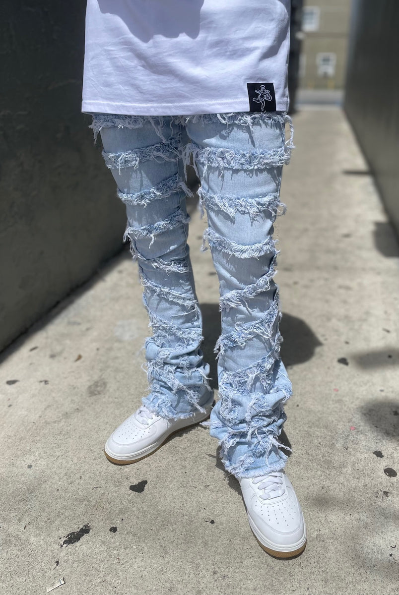 Sky Blue Stacked Jeans