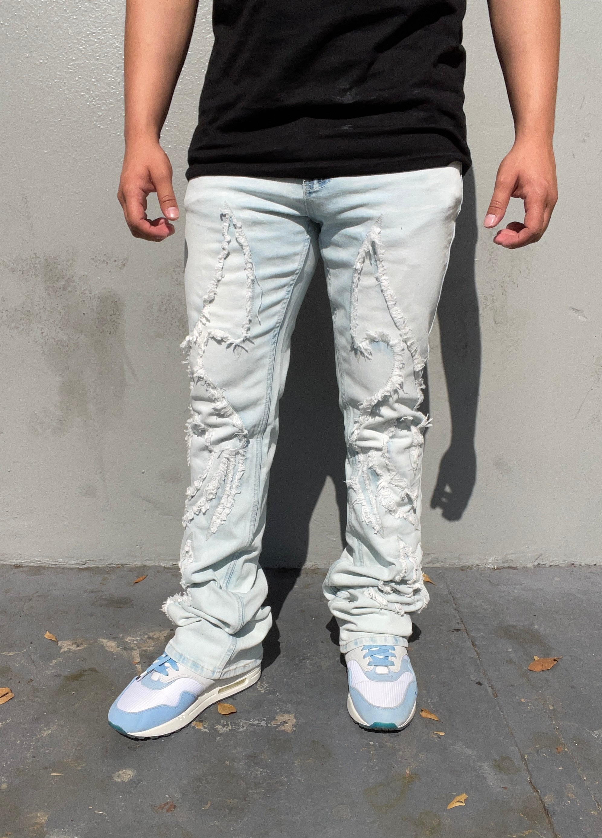 Ice Flame Cut Flared Jeans