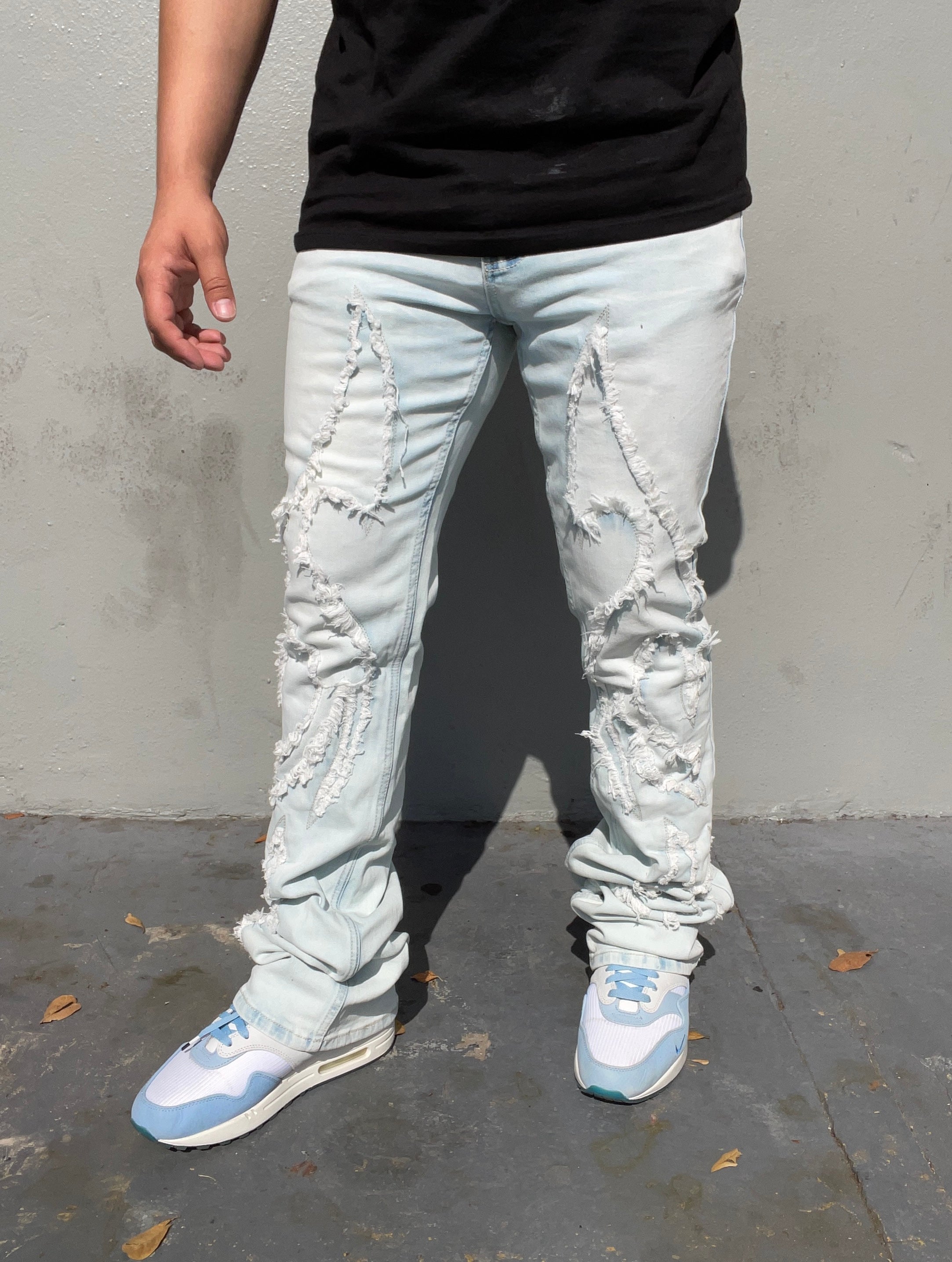 Ice Flame Cut Flared Jeans