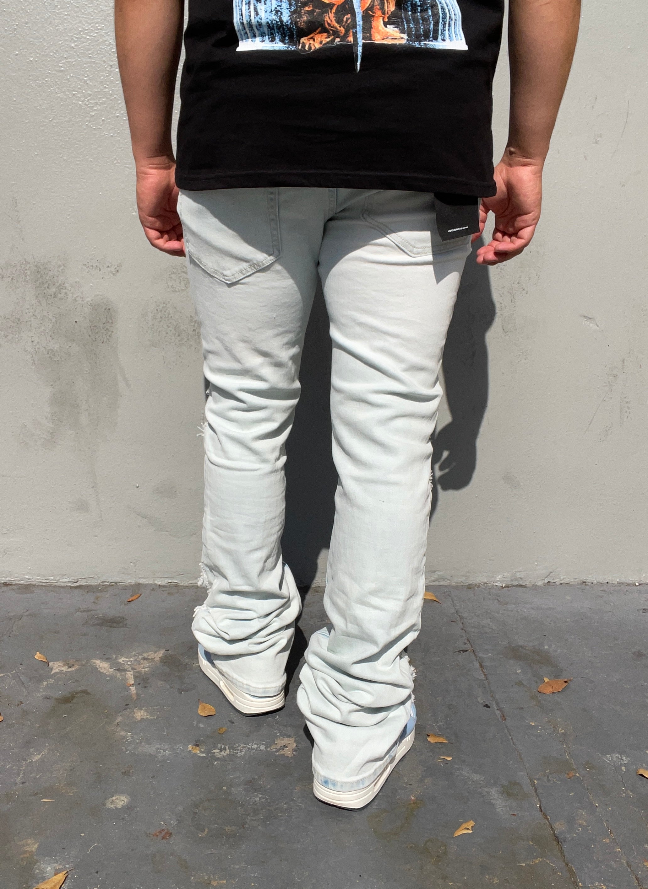 Ice Flame Cut Flared Jeans
