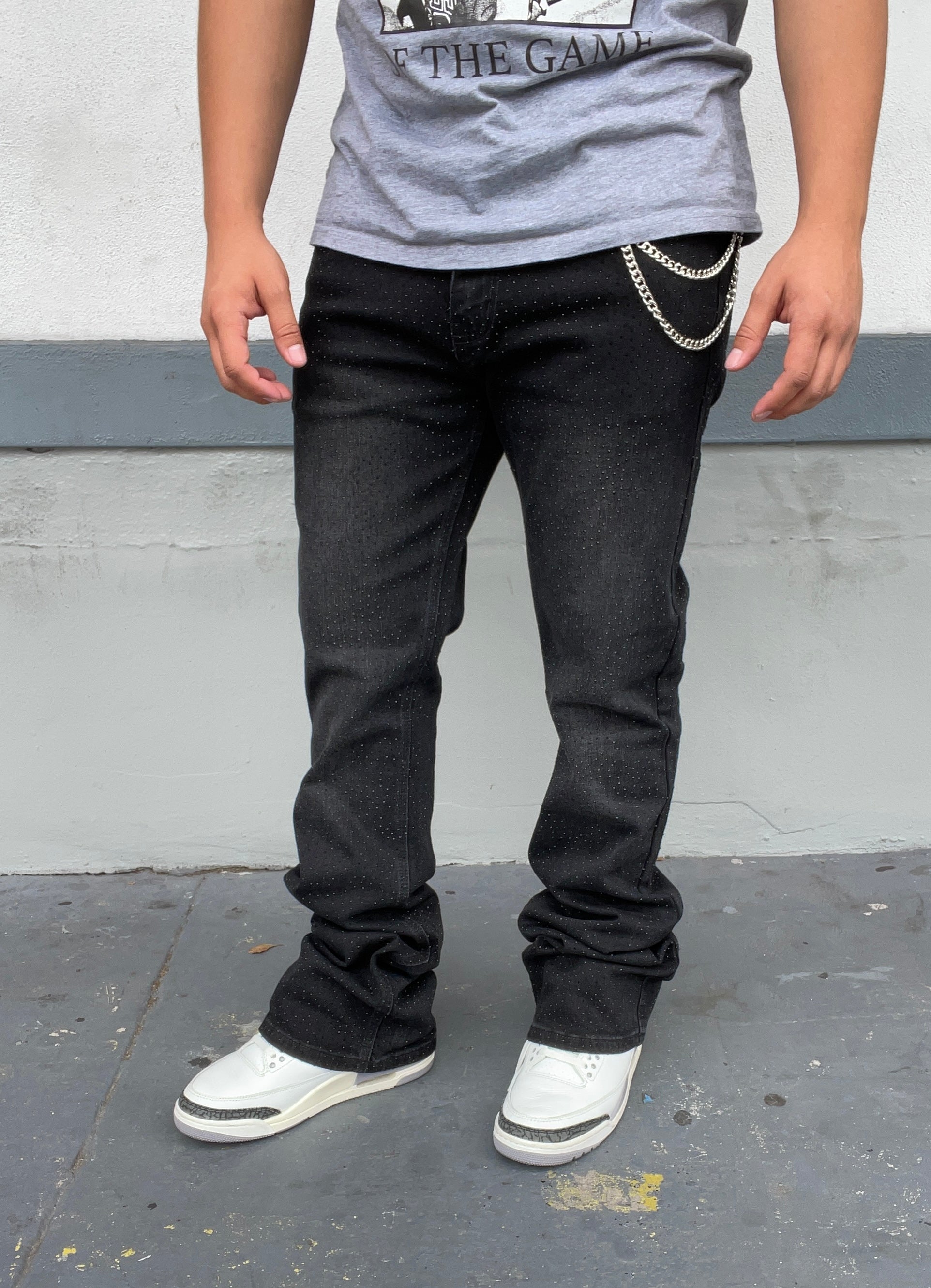 Vintage Wash Rhinestone Flare Jeans – @thesixthboroughclothing