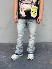 In Due Time Skinny Flared Rhinestone Jeans