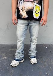 In Due Time Skinny Flared Rhinestone Jeans