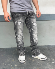 Titan Grey Lazy Stacked Jeans