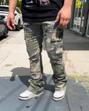 Military Shine Stacked Jeans