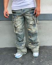 Trench Cut Tac Cargo Baggy Fit Jeans