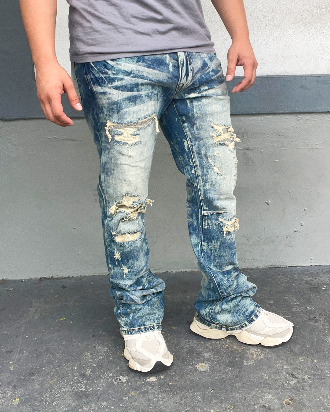 Taylor Blue Lazy Stacked Jeans