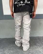 Tac Cargo Light Grey Stacked Jeans