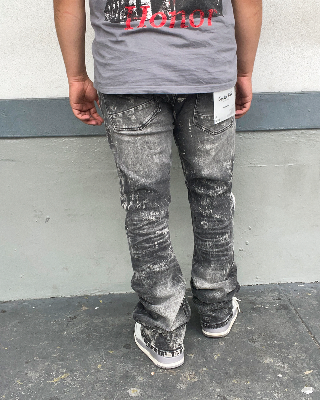 Titan Grey Lazy Stacked Jeans