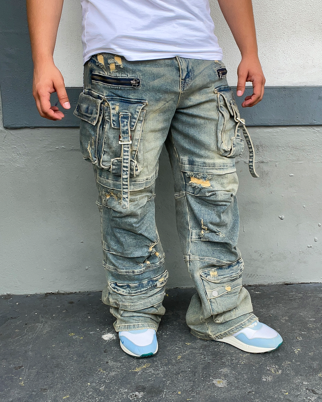 Trench Cut Tac Cargo Baggy Fit Jeans