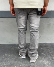 Stone Grey Flash Rhinestone Flare Jeans