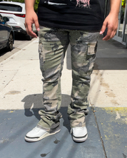 Military Shine Stacked Jeans