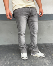 Stone Grey Flash Rhinestone Flare Jeans