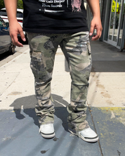 Military Shine Stacked Jeans