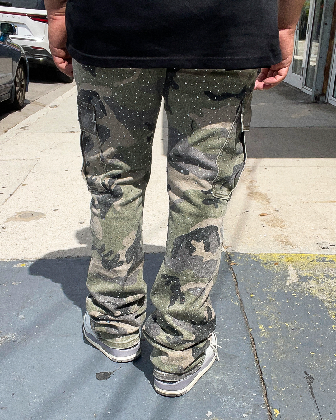 Military Shine Stacked Jeans