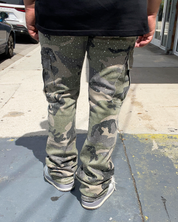 Military Shine Stacked Jeans