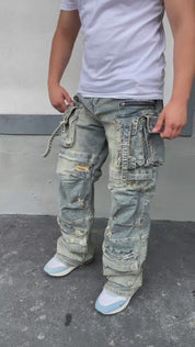 Trench Cut Tac Cargo Baggy Fit Jeans