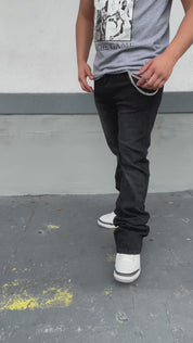 Vintage Wash Rhinestone Flare Jeans