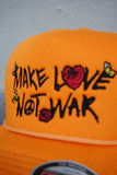 Make Love Not War Trucker Hat (Orange)