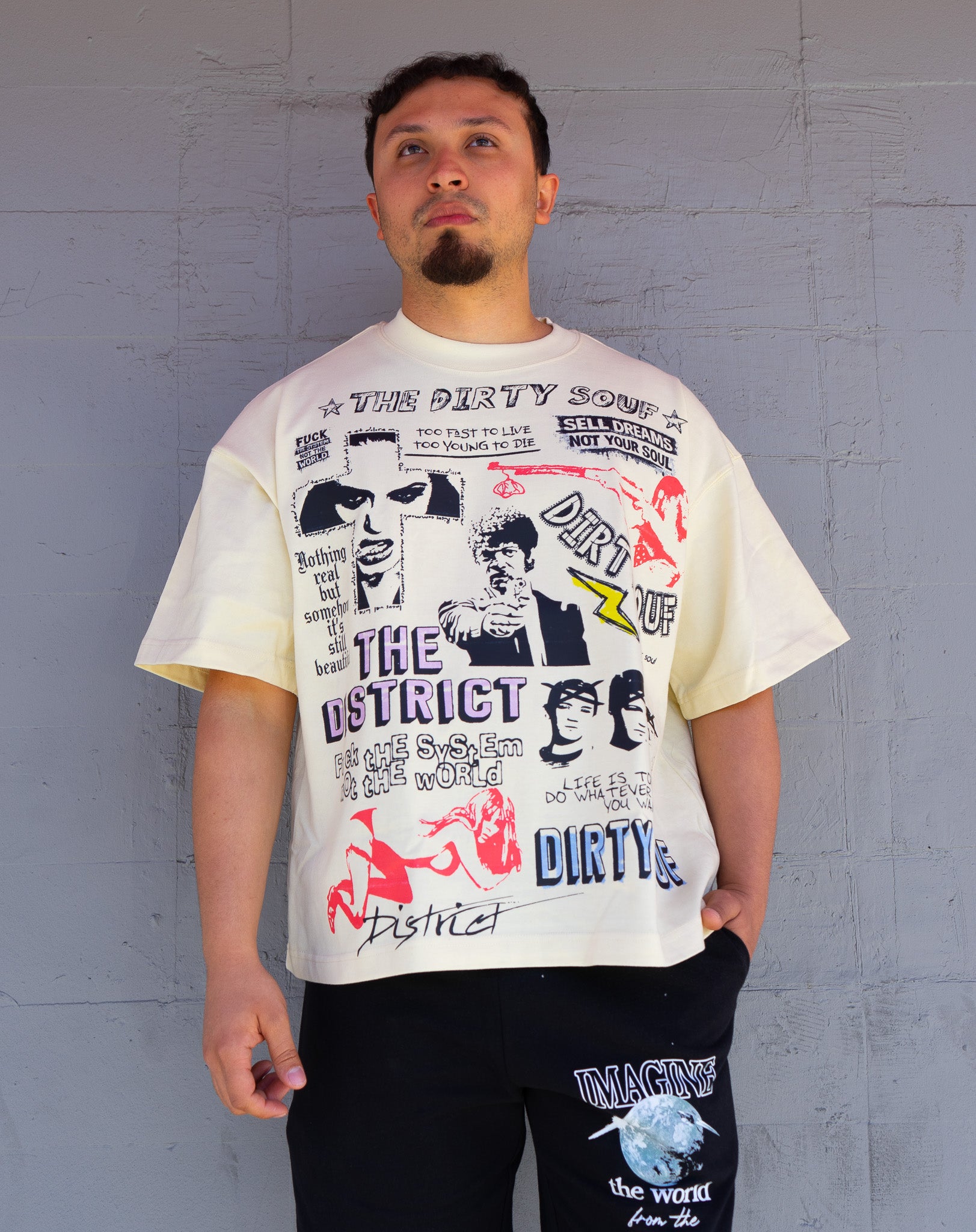 District Chaos Graphic Tee – Bone