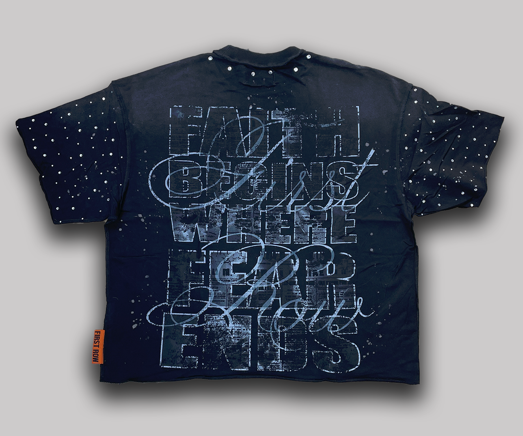 Faith Begins Where Fear Ends Mens Crop Tee