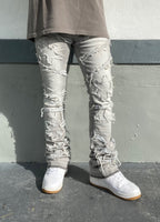 Washed Grey Stacked Jeans