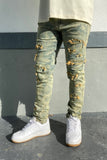 Roic Jeans Camo Printed Tinted Blue