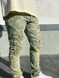 Roic Jeans Camo Printed Tinted Blue