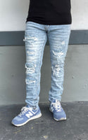 Distressed Sky Blue Jeans