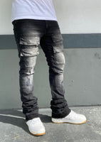 Faded Wash Stacked Jeans