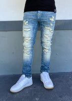Ripped Skinny Blue Tint Jeans