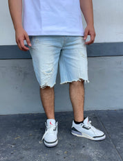 Speckle Blue Jean Shorts
