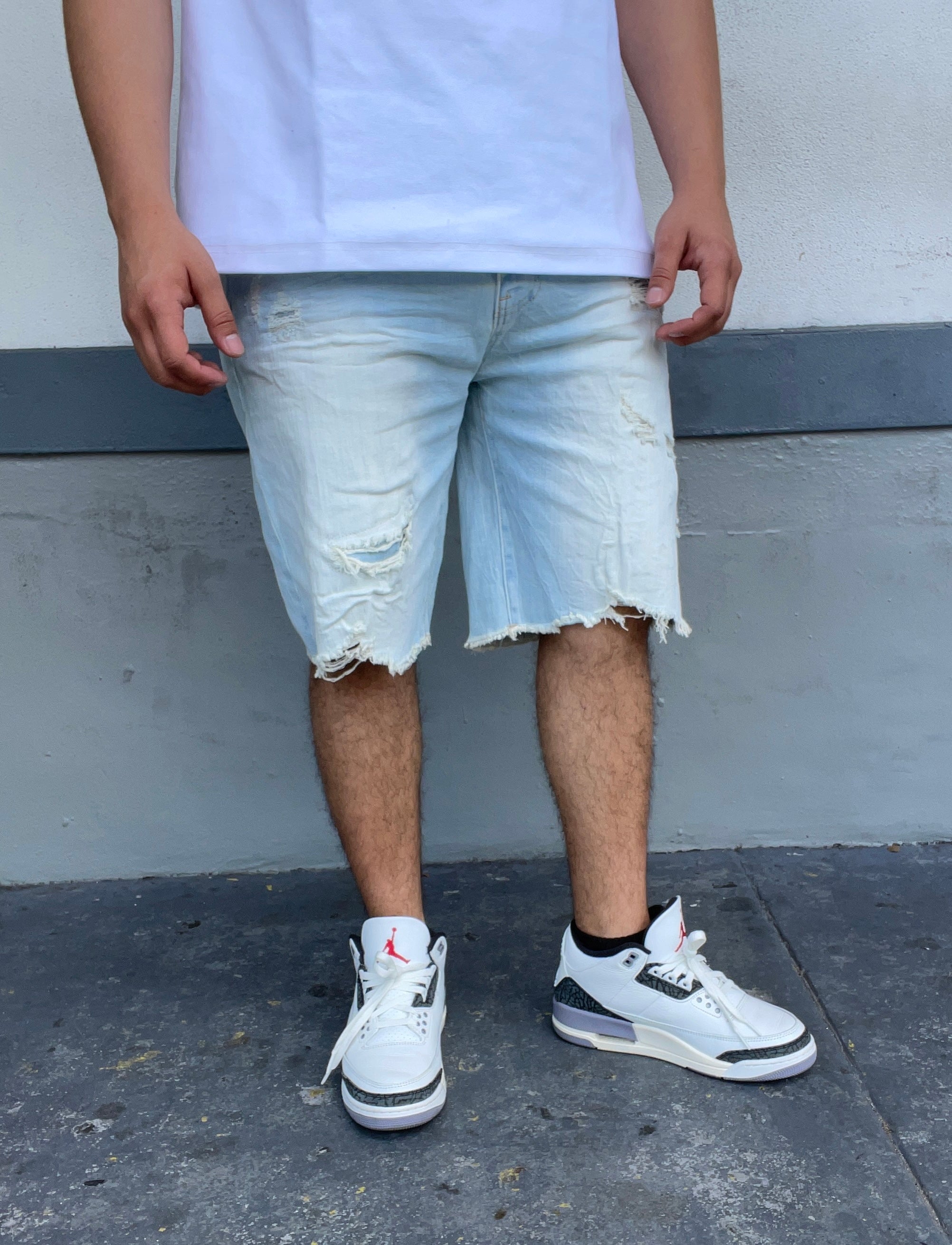 Speckle Blue Jean Shorts