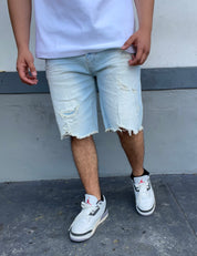 Speckle Blue Jean Shorts