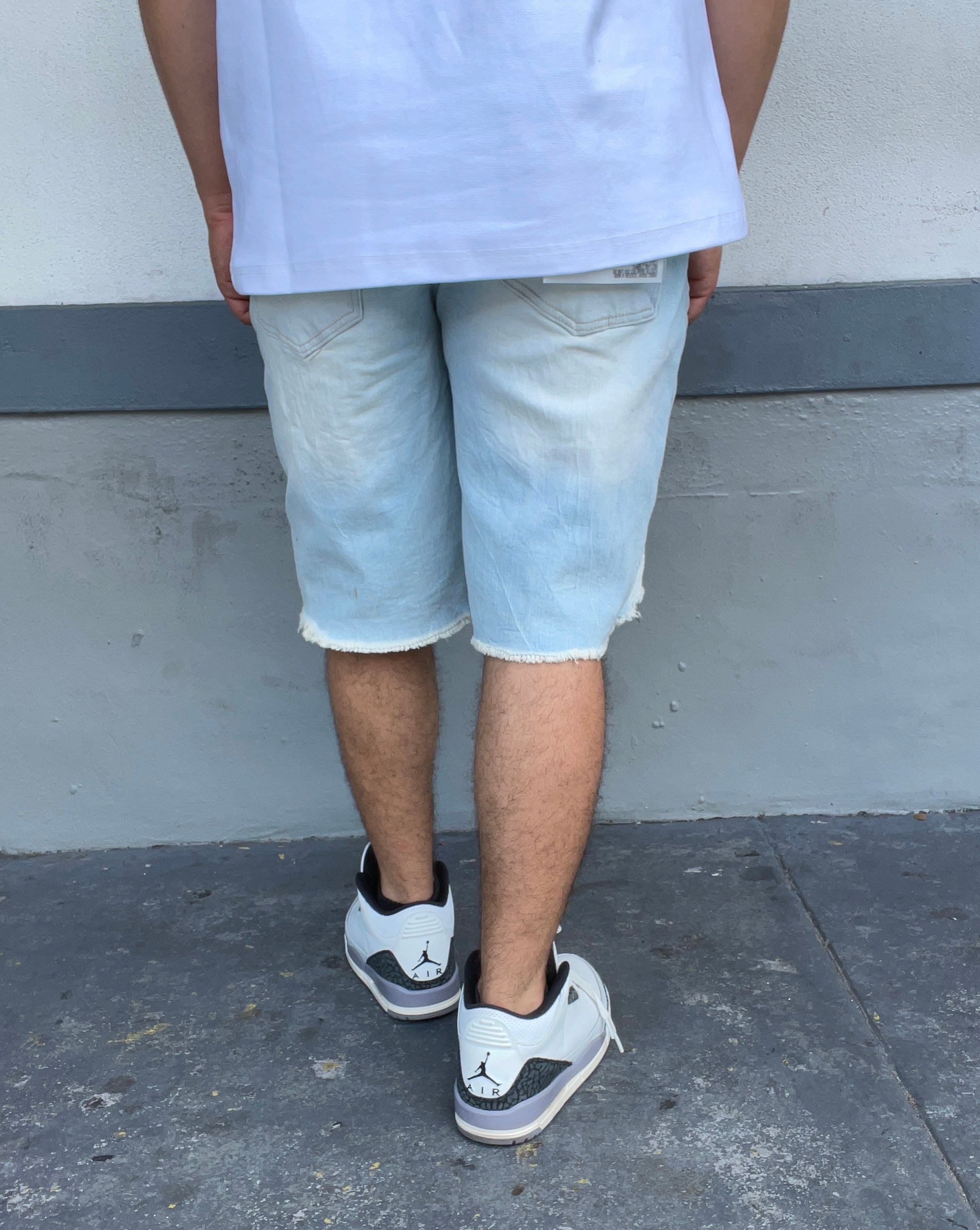 Speckle Blue Jean Shorts