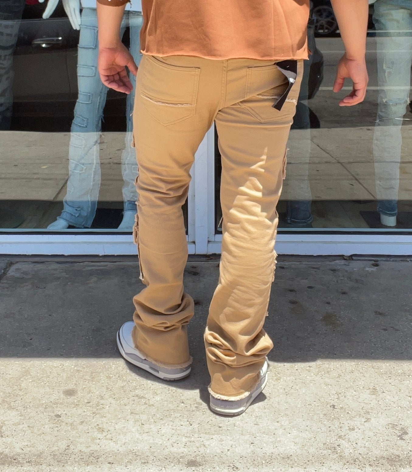 Khaki Flare Jeans