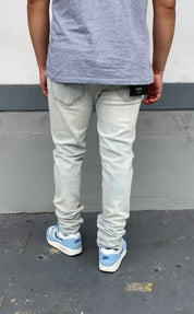 Blue Skinny Fit Rhinestone Jeans