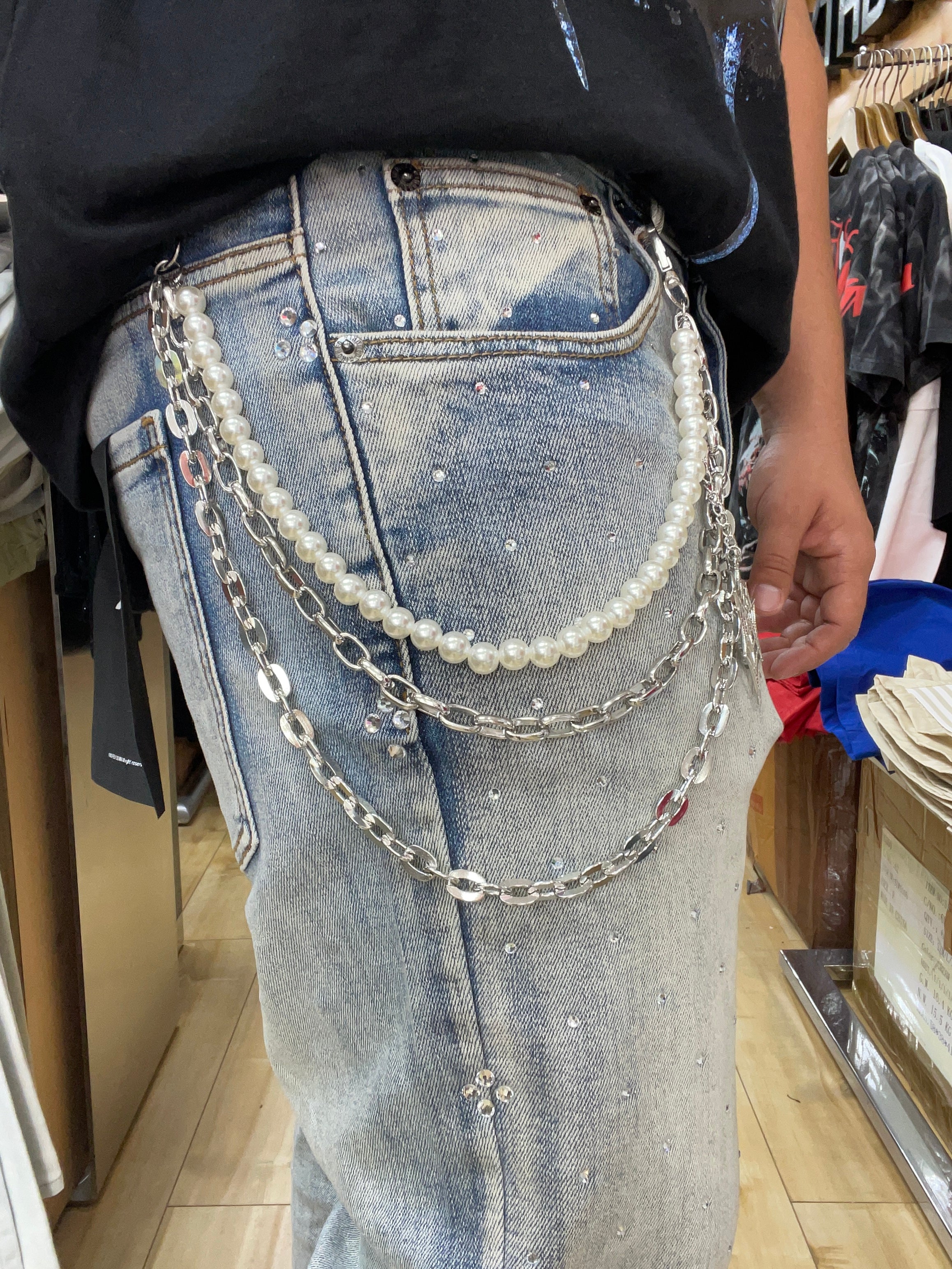 Web Of Pearls Jean Chain