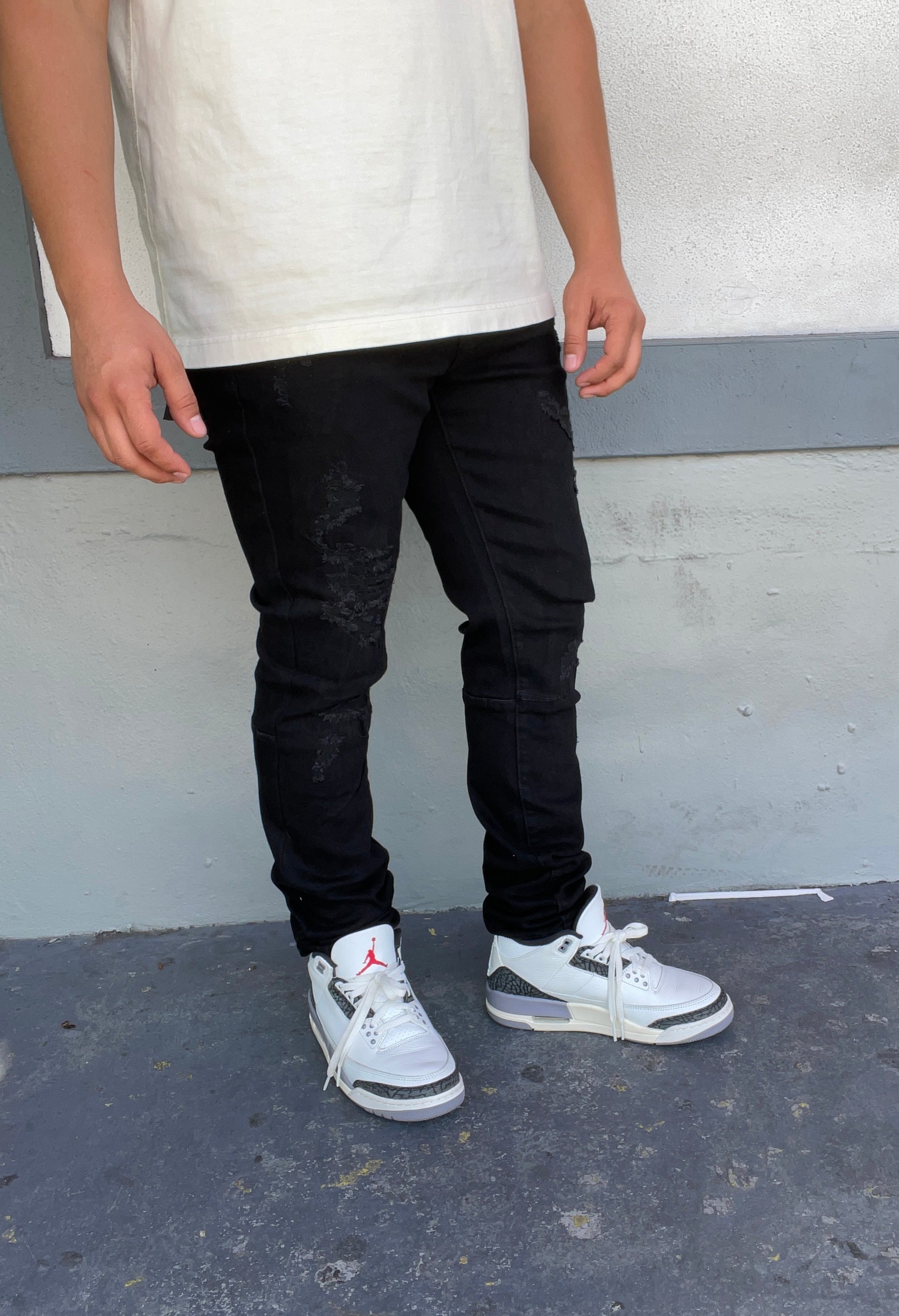 Clean Cut Skinny Fit Black Jeans