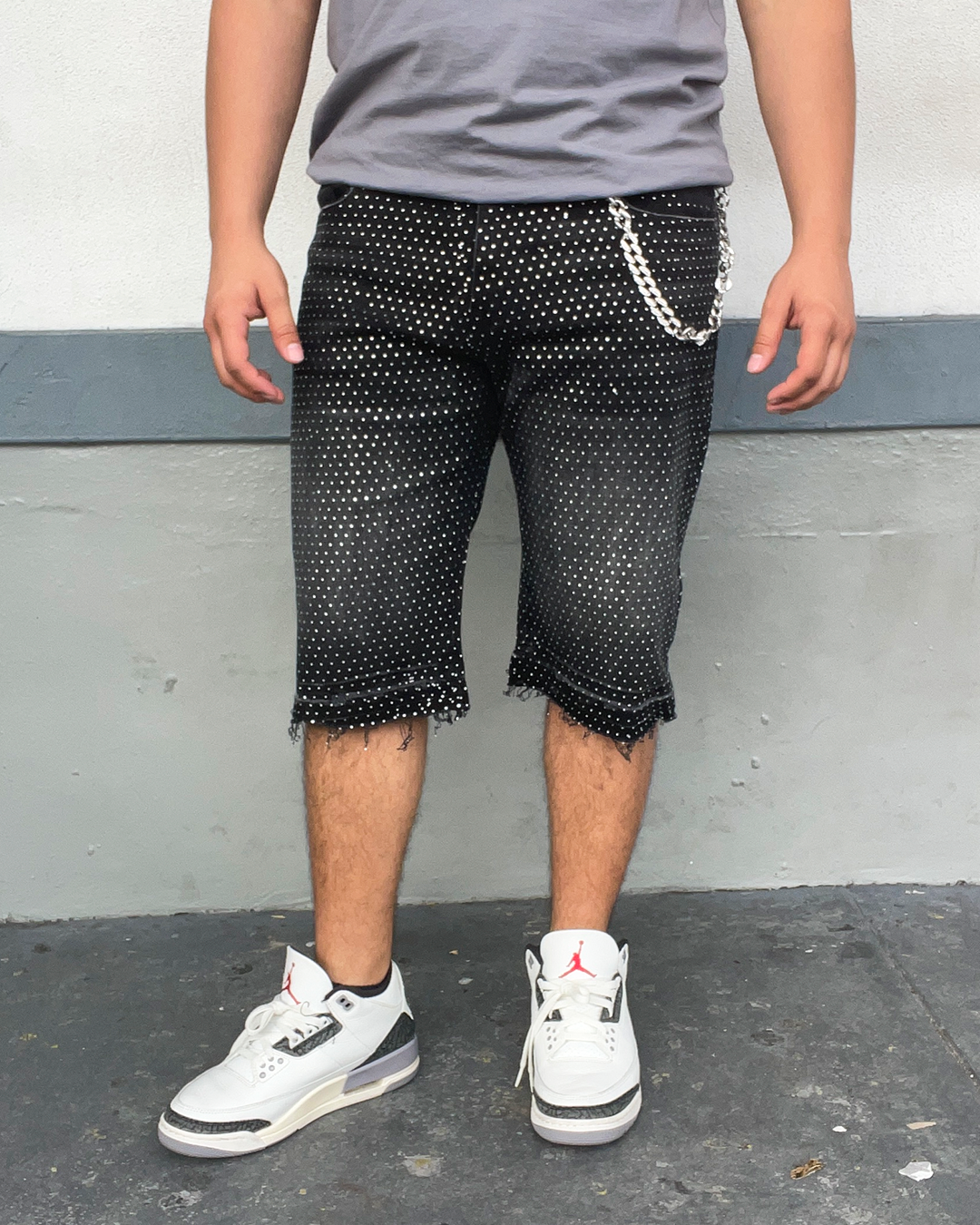 Rhinestone Jean Shorts