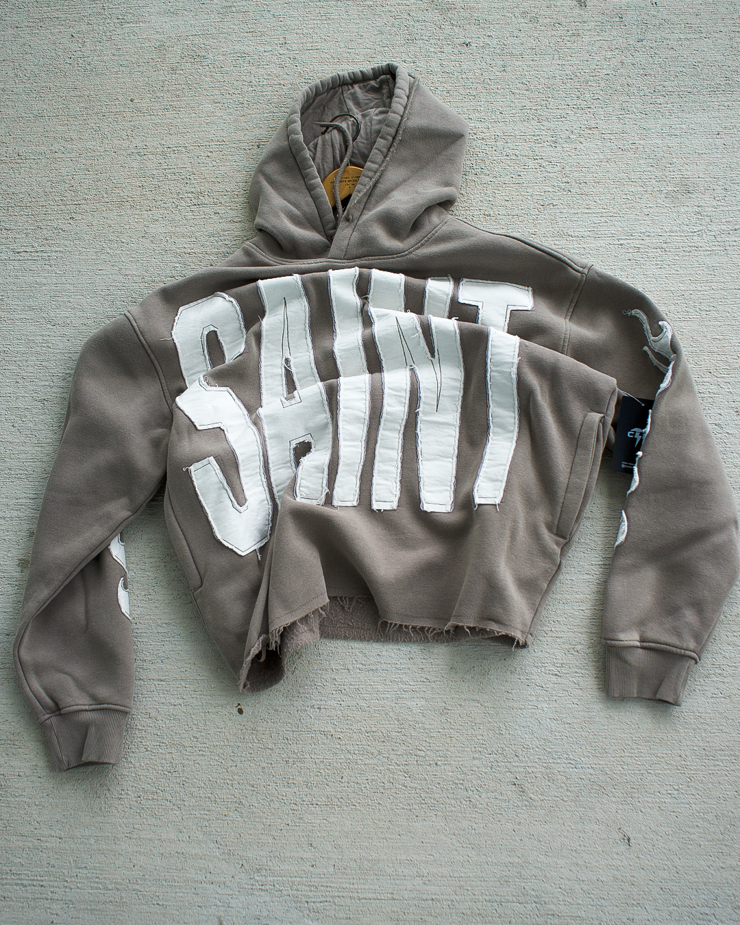 Saint Crop Hoodie (Grey)