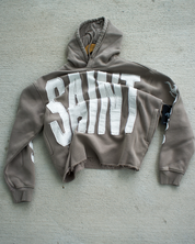 Saint Crop Hoodie (Grey)