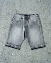 Smoke Grey Rhinestone Jean Shorts