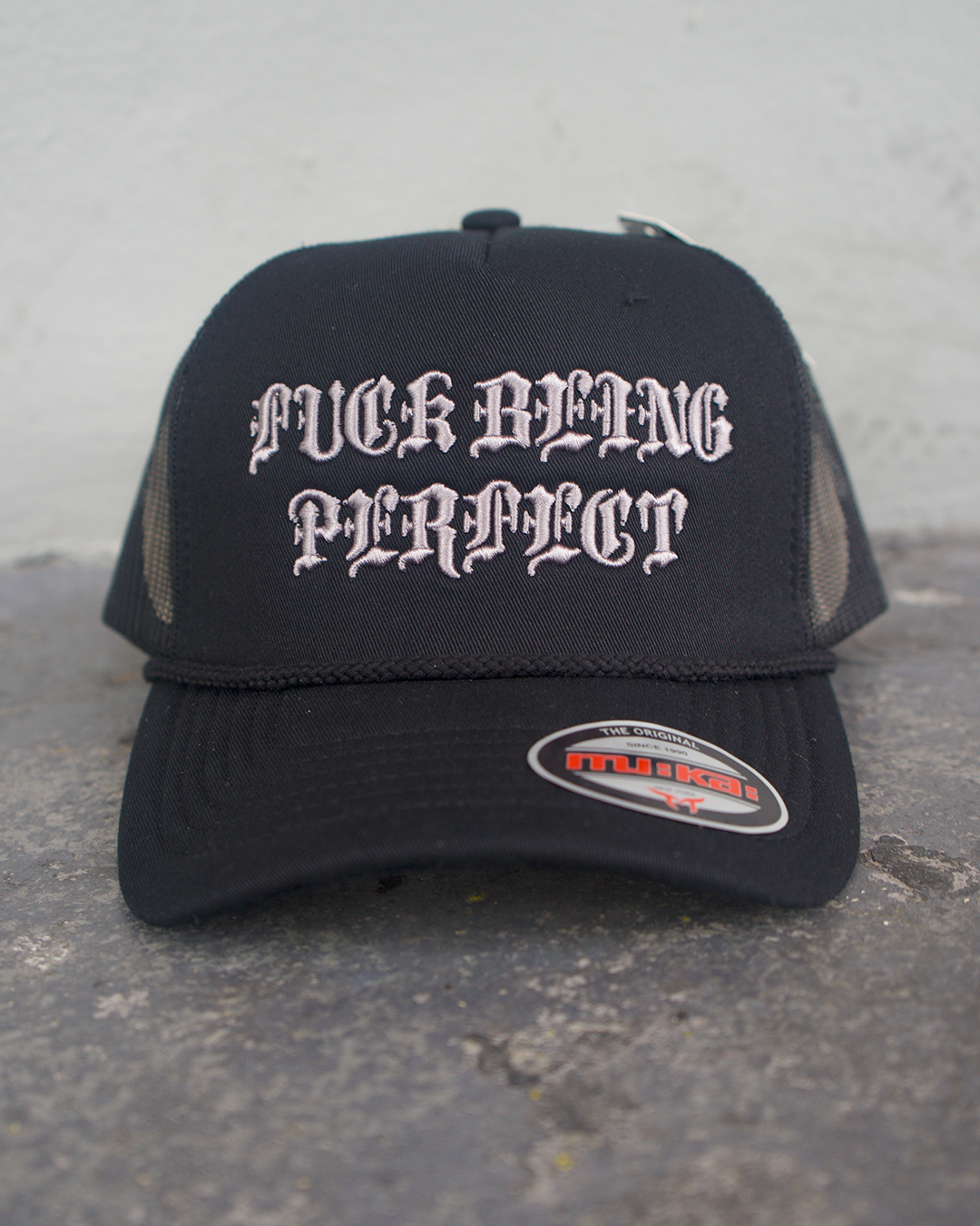 F Being Perfect Trucker Hat (Black)