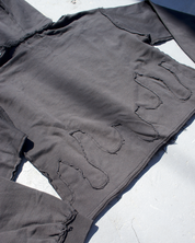 Distressed Flame Crop Hoodie