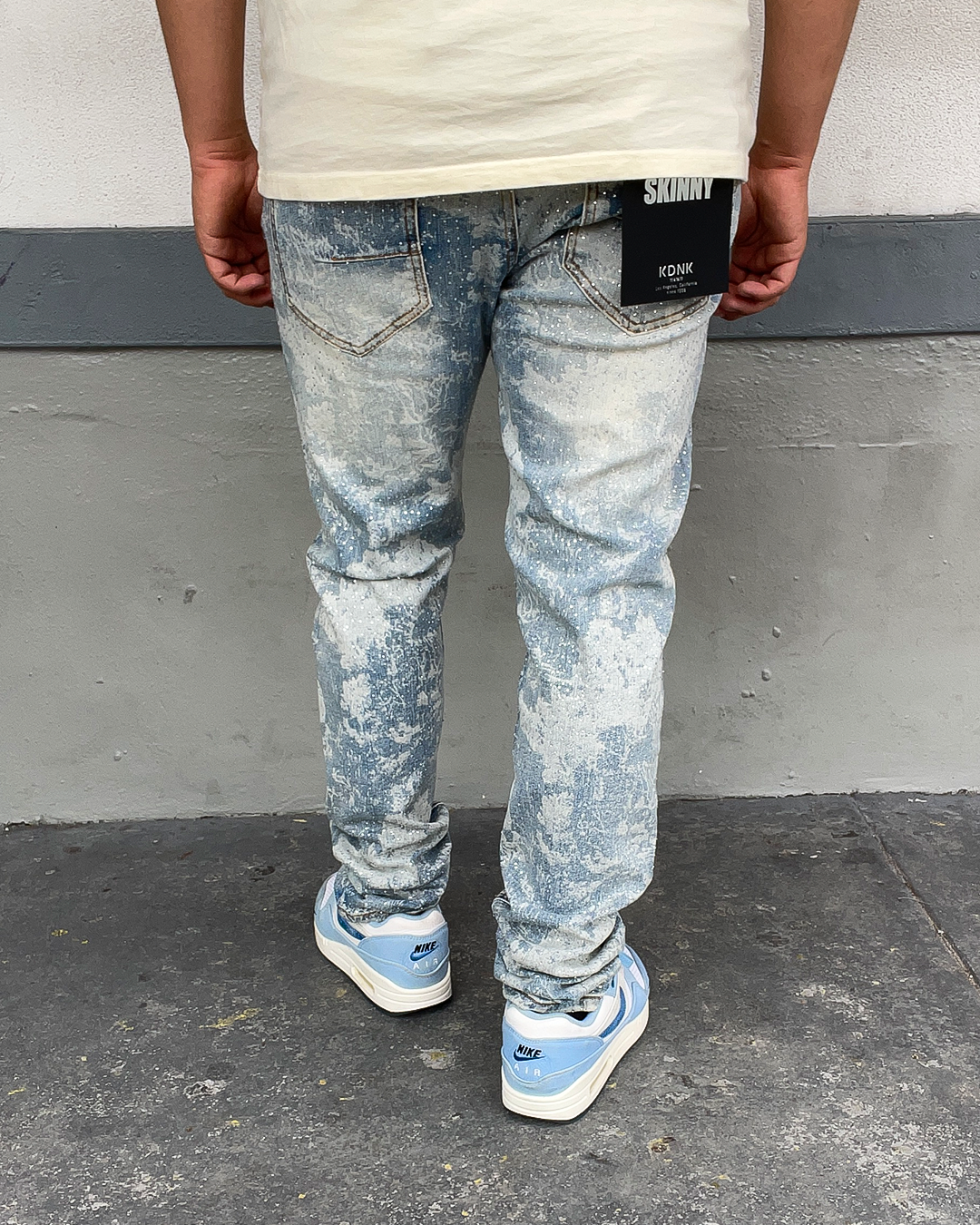 Blue Rhinestone Skinny Jeans
