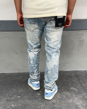 Blue Rhinestone Skinny Jeans