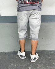 Grey Rhinestone Jean Shorts