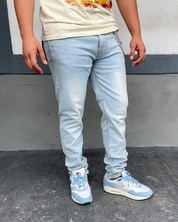 Sky Blue Diamonds Dancing Rhinestone Skinny Jeans