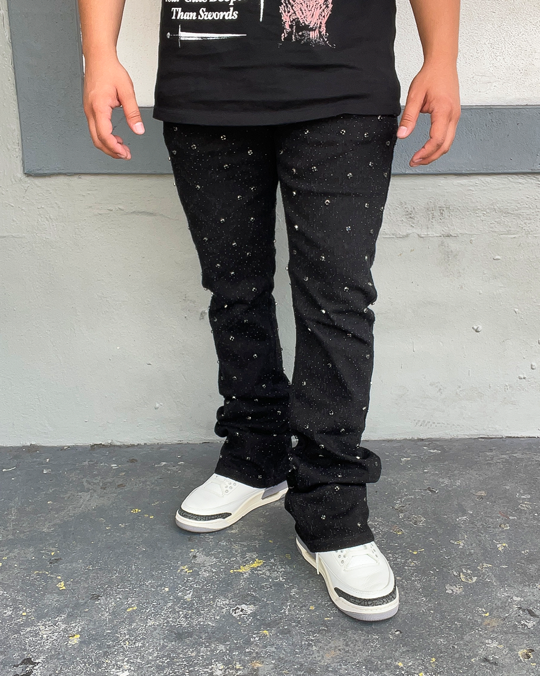 Flash On Diamonds Shine Flare Rhinestone Jeans